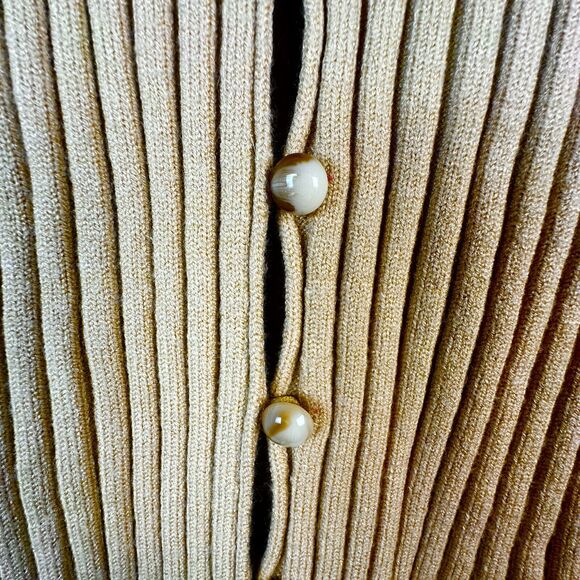 WAYF Cardigan Women 2X Plus Beige Frenchie Ribbed Button Sweater Preppy Boho NWT - Picture 7 of 9